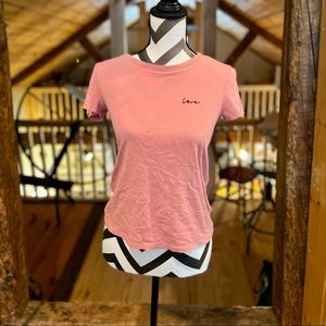 H&M Divided Tee, embroidered with Love - XS